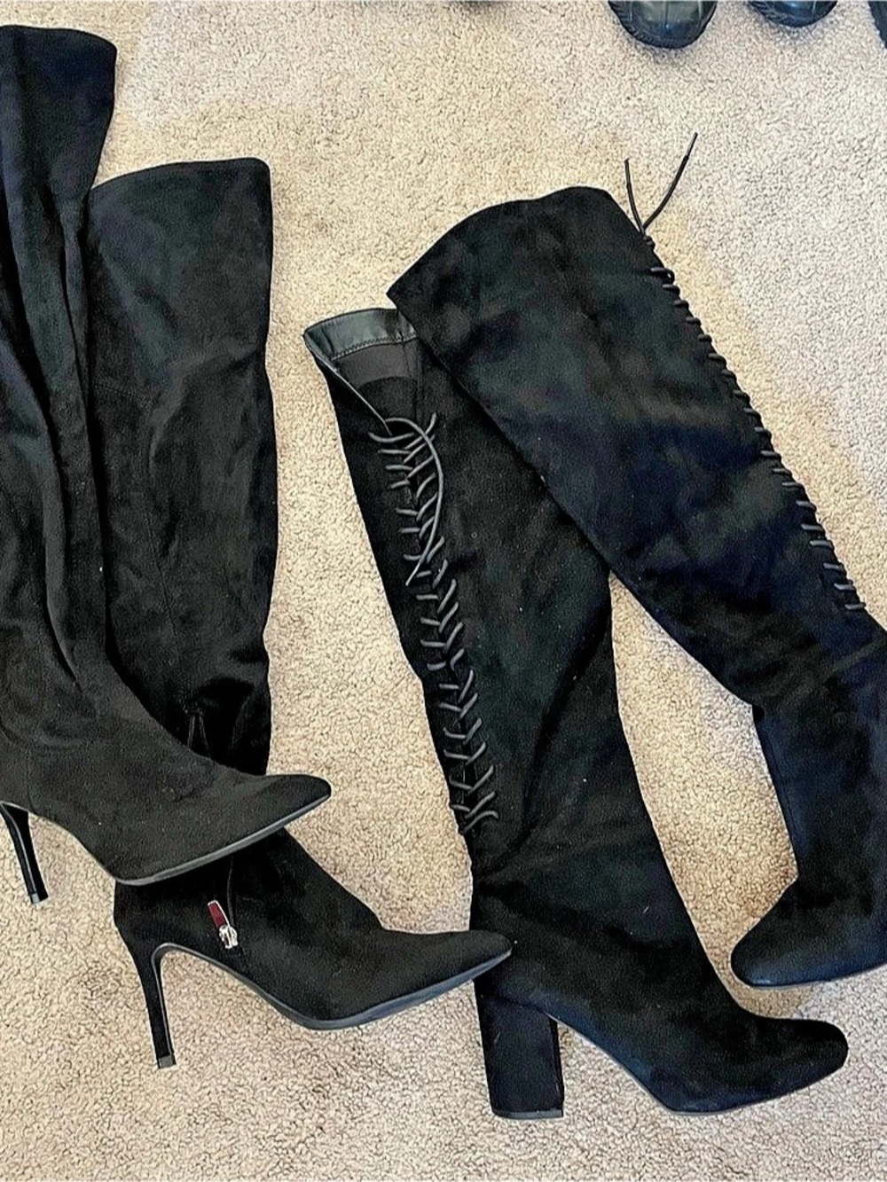 Marc Fisher Over-the-Knee Heeled Boots in Black